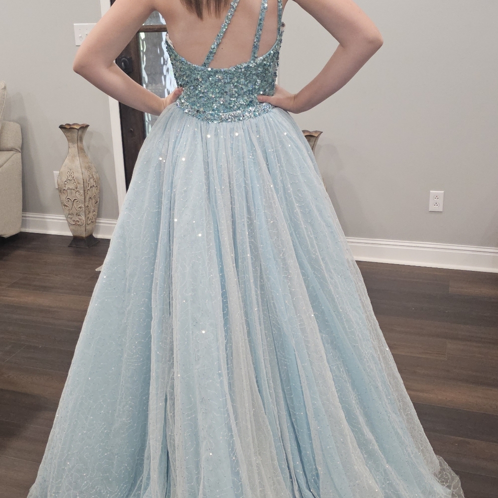 Sherri Hill sequin dress with overskirt.
